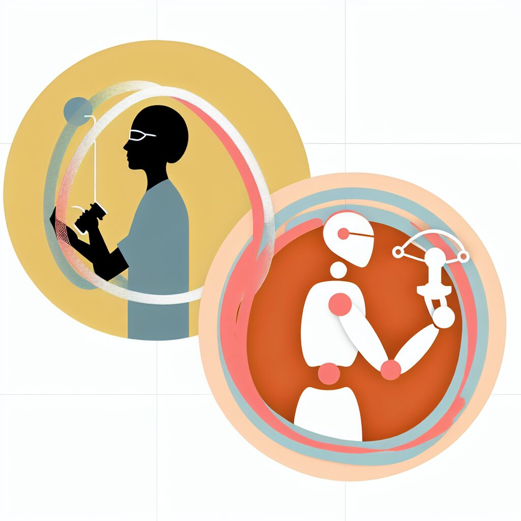 本業スキルとAIの掛け合わせによるハイブリッド副業の概念図