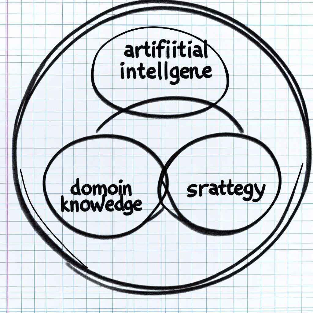 AI副業の収益を最大化する「3つの掛け合わせ」の概念図