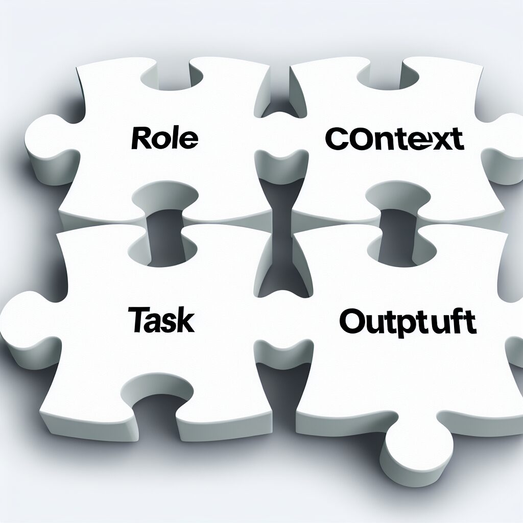 成果が出るプロンプトの4構成要素イメージ